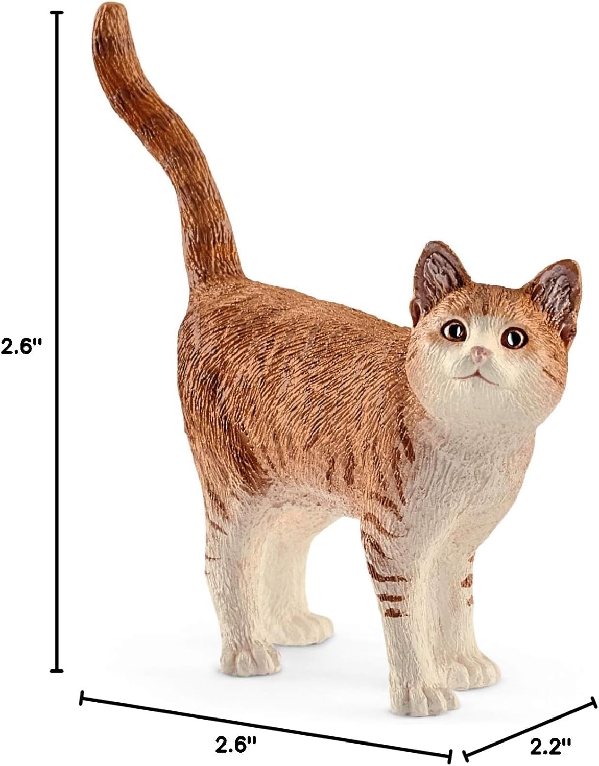Schleich Farm World, Realistic Cute Cat Toys for Boys and Girls, Orange and White Tabby Cat Toy, Ages 3+