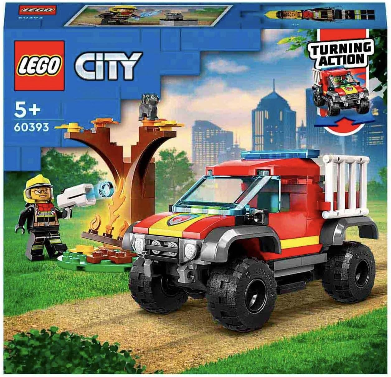 LEGO City 60393 Off-Road Fire Truck, Toy Blocks, Present, Vehicle, Glue, Fire Firefight, Boys, Girls, Ages 5 and Up
