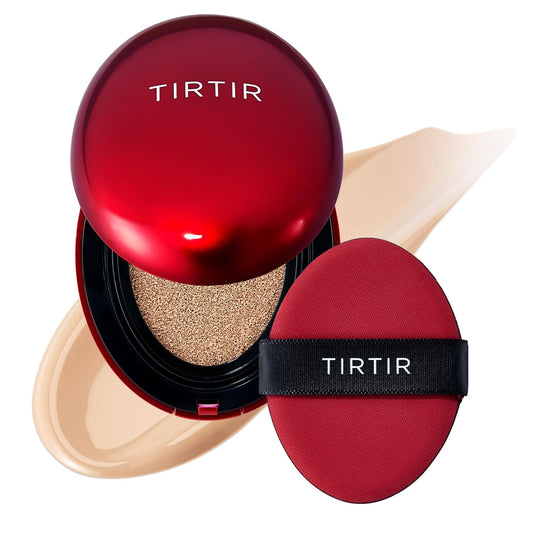 TIRTIR Mask Fit Red Cushion Foundation | Full coverage, Weightless, Skin fit, Satin Glow Finish, Korean Makeup Cushion Foundation (#23N Sand, 0.63 Fl Oz)