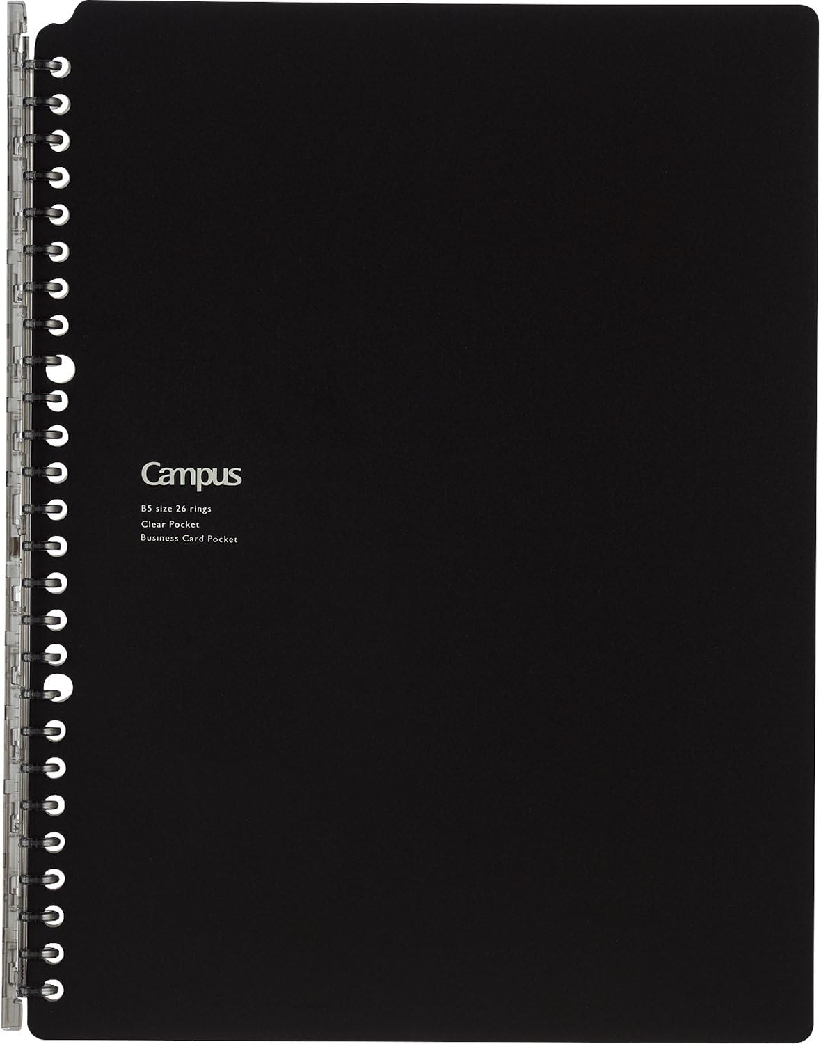 KOKUYO Campus Smart Ring Binder Notebooks, B5, 25 Capacity, 26 Rings, Black, Japan Import (RU-SP701D)