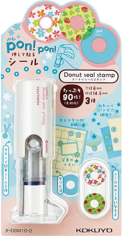 KOKUYO Donut Seal Stamp Flower Pattern Ta-DSM10-2