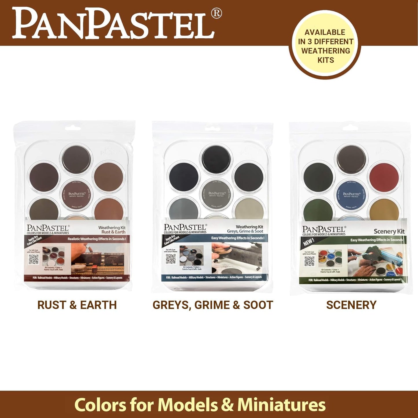 PanPastel Artist Pastels by GOLDEN, Scenery Set, 7 Color, Professional Artist Pastels, Unique Pan Format (cake-like)