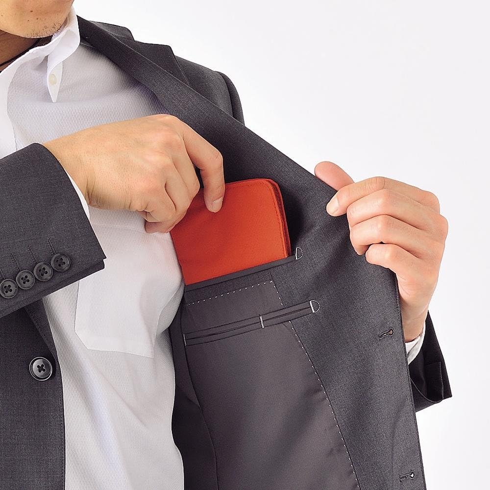 LIHITLAB Slim Pen Case, 7.5 x 4.3, Orange (A7585-4)