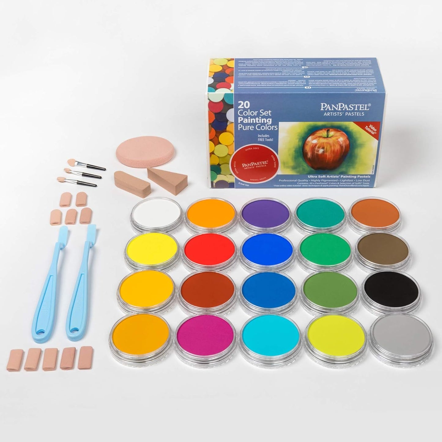 PanPastel Artist Pastels by GOLDEN, Painting Set, 20 Color, Professional Artist Pastels, Unique Pan Format (cake-like)