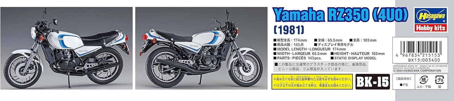 Hasegawa BK15 1/12 Yamaha RZ350, 1981 Model Kit, Multi-Colour