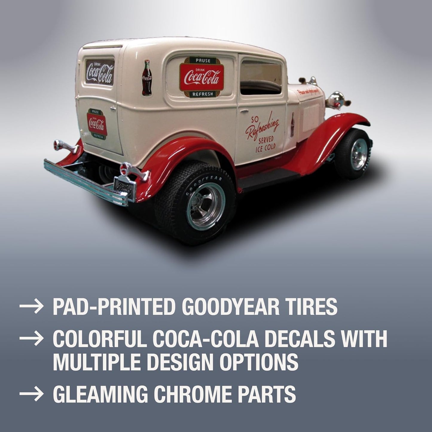 C.P.M. 1932 Ford Sedan Delivery Coca Cola 1:25 Scale MPC Plastic Car Kit, Black