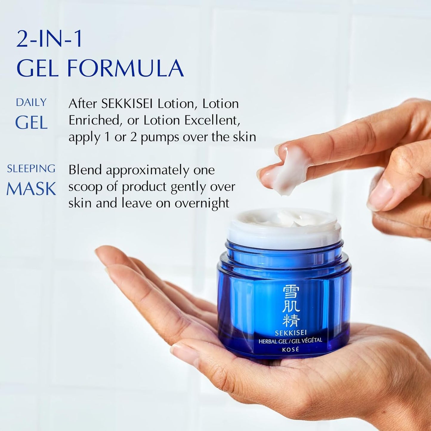 SEKKISEI Herbal Gel REFILL Pod, Multi-Purpose 6-in-1 Benefits Hydrating Gel Moisturizer & Mask, 2.8 Ounce