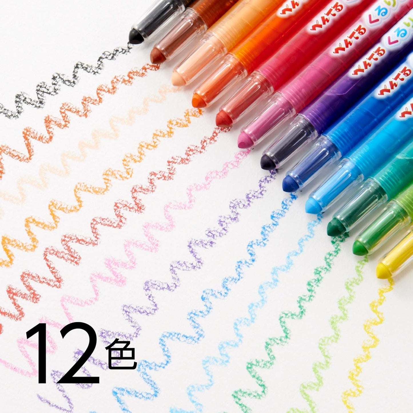 Pentel Kururira Twist Crayon - 12 Color Set (japan import)