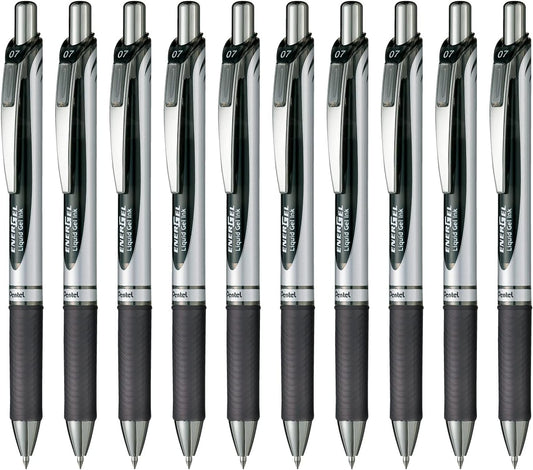 Pentel BL77-A EnerGel Ink Ballpoint Pen, 0.7 Black, 10 Pieces