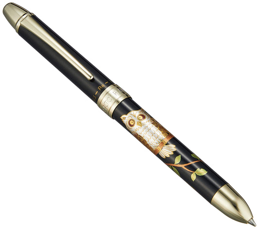 Platinum MWB-3000RM Modern Lacquer 2 Color 0.7 mm Ballpoint Multi Pen 0.5 mm Pencil - Owl Print