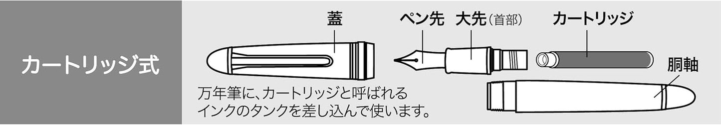 Sailor Fountain Pen Lecoule Power Stone Color, Black Crystal, Medium Fine (11-0311-320)