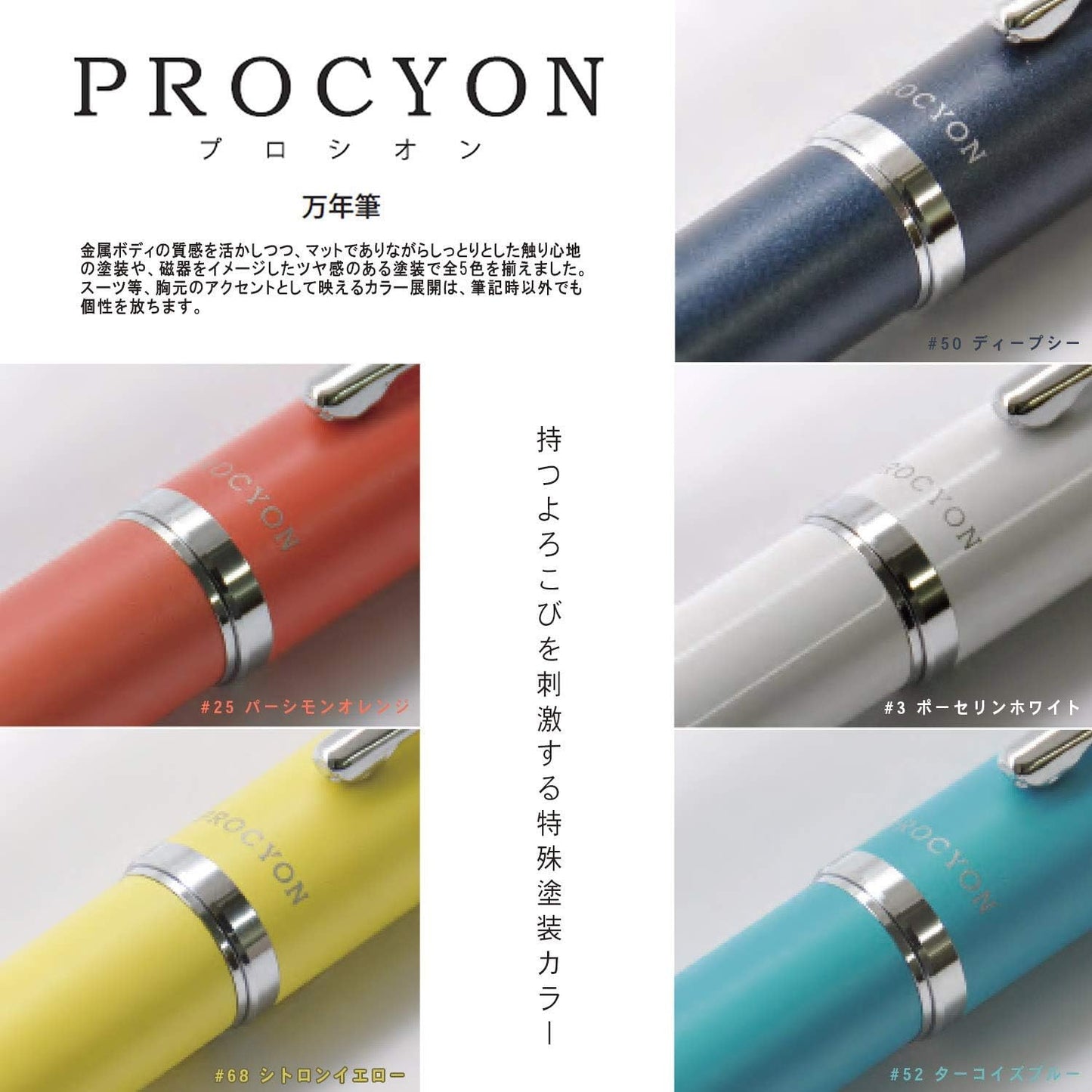 PLATINUM Procyon PNS-5000#50 Fountain Pen/Nib Size: M Medium/Deep Sea/Handmade/with Gift Box/Fountain Pen