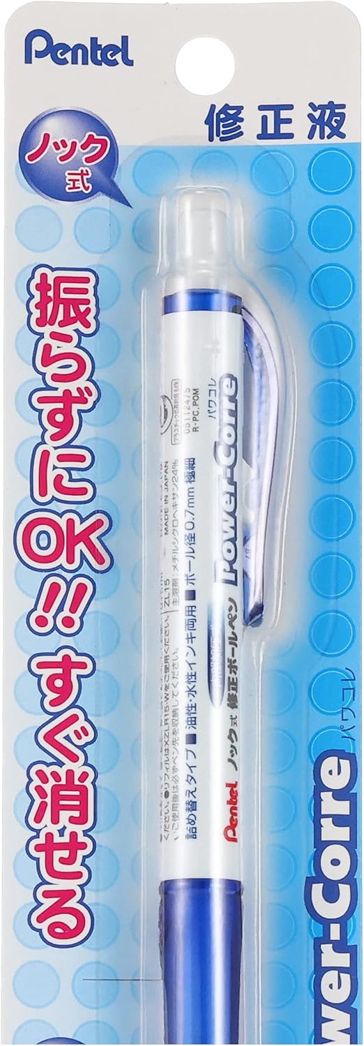 Pentel XZL15-WC Correction Ballpoint Pen, Power Collection, Set of 10, Blue