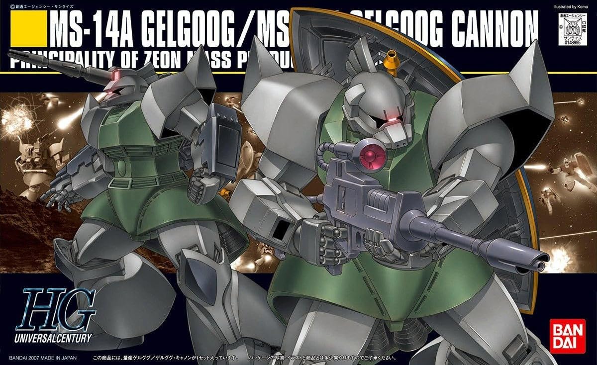 HGUC Mobile Suit Gundam Mass Production Gelgg Cannon, 1/144 Scale, Color Coded Plastic Model