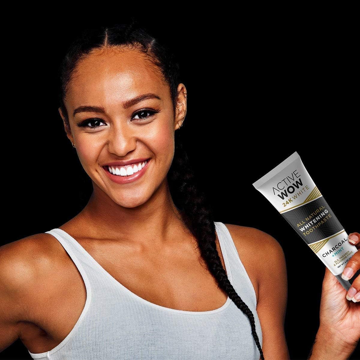 Active Wow Activated Charcoal Toothpaste - Charcoal Toothpaste for Whitening, Charcoal Teeth Whitening, Made with Organic Coconut Oil & Xylitol, Charcoal Activated Toothpaste (4 Ounce (Pack of 1))