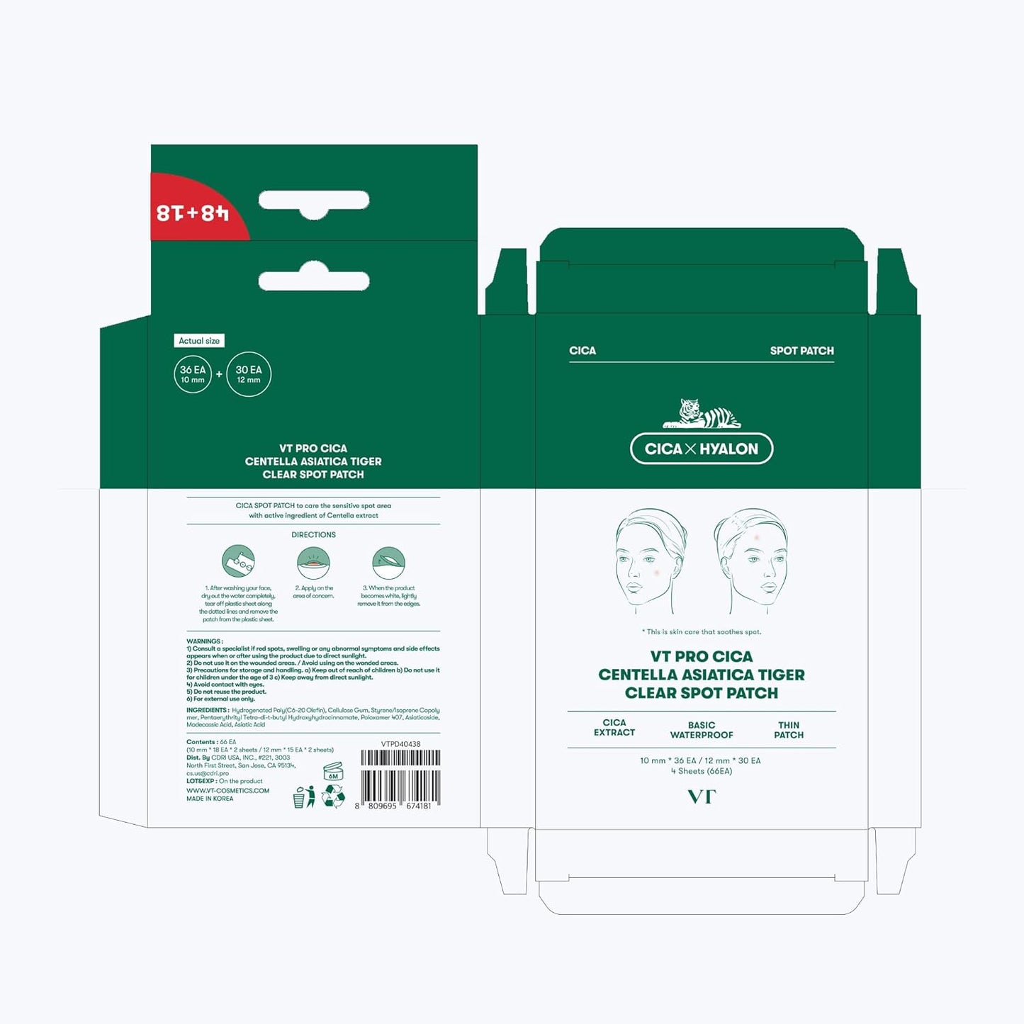 VT COSMETICS Pro CICA Centella Spot Patch (66 Count)