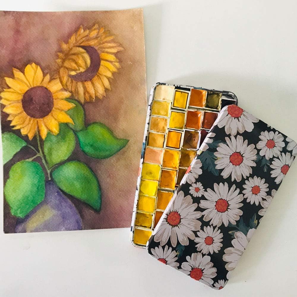 FCLUB Empty Watercolor Tin, 20Pcs Watercolor Full Pans with 3M Strong Adhesive Backing Magnetic Tape Watercolor Palette, Paint Holder
