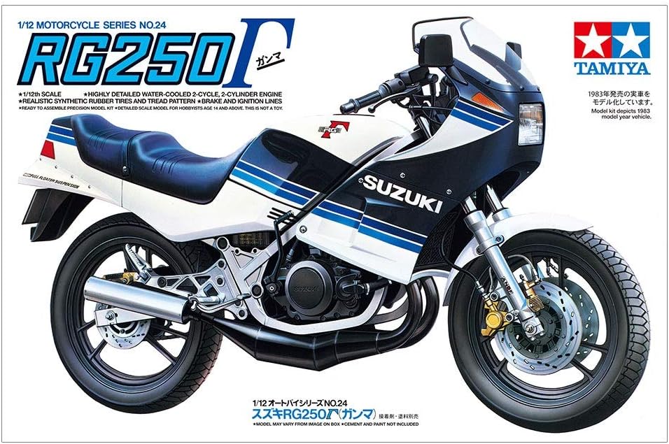 Tamiya 14024-000 300014024 Vehicle 14024 1:12 Suzuki RG250 R Gamma Faithful Replica, Model Building, Plastic Kit, Crafts, Hobby, Model Kit, Assembly, Unpainted