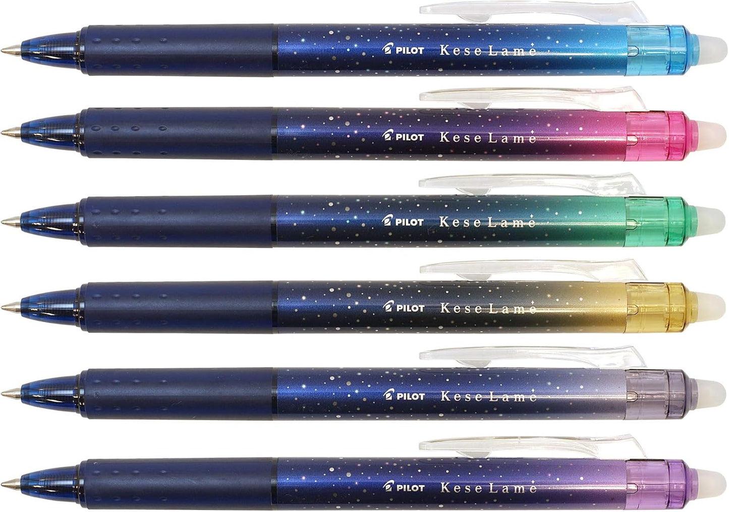 PILOT LKKB-138F-6C Glitter Ballpoint Pen, Set of 6 Colors