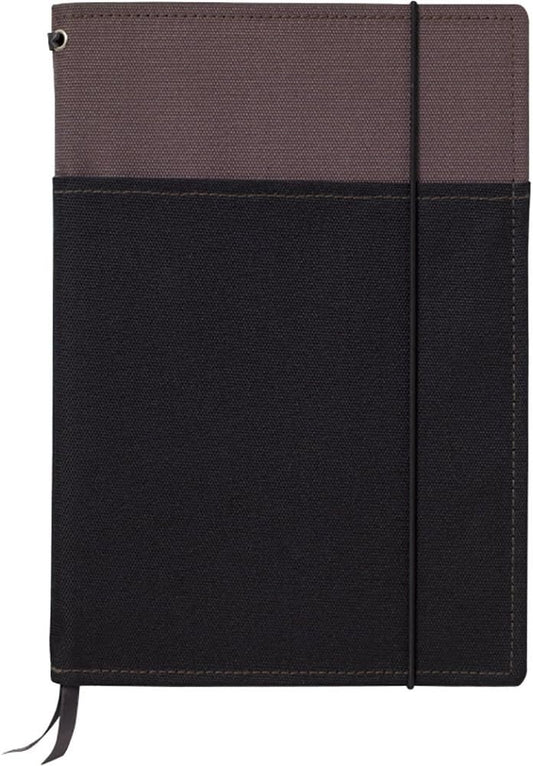 Kokuyo Systemic Refillable Notebook Cover - A5 (5.8" X 8.3") - Normal Rule - 24 Lines X 40 Sheets - Gray / Black