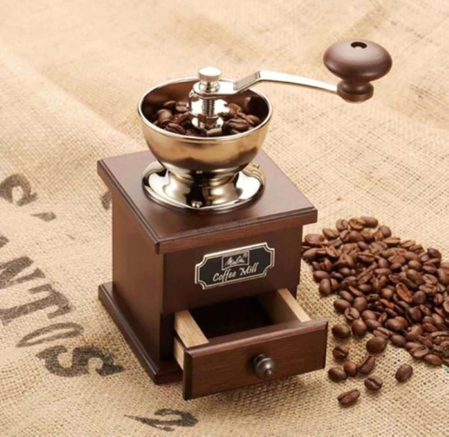 Melitta Coffee Mill, Hand Grinding Grinder, Manual, Wooden, Classic Style, Brown, MJ-0503