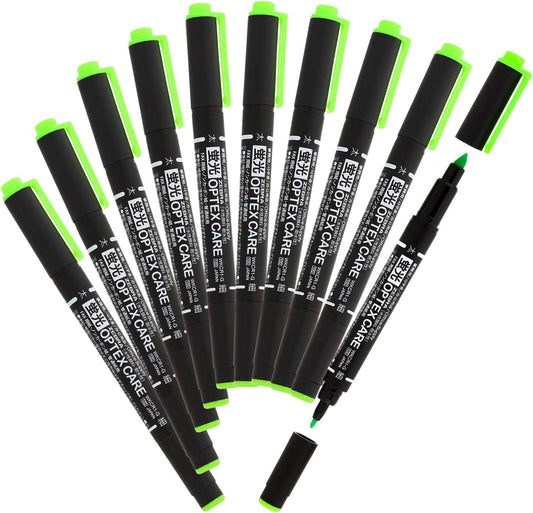 ZEBRA B-WKCR1-G Highlighter, Optex Care, Green, 10 Pens