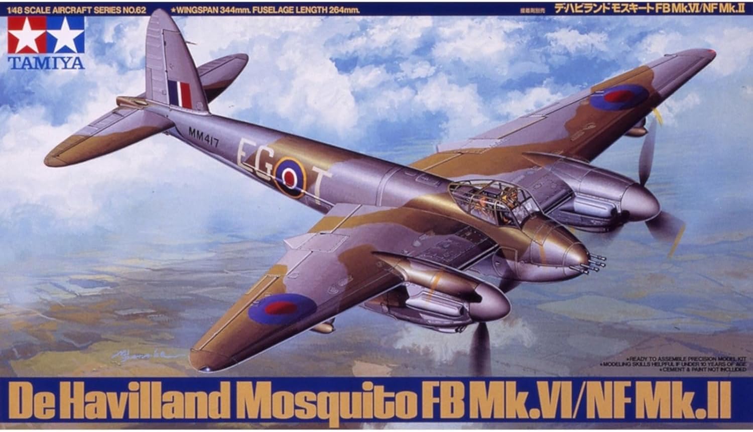Tamiya Mosquito FB Mk.VI/NF Mk.II 1/72 Scale WWII Aircraft Model Kit