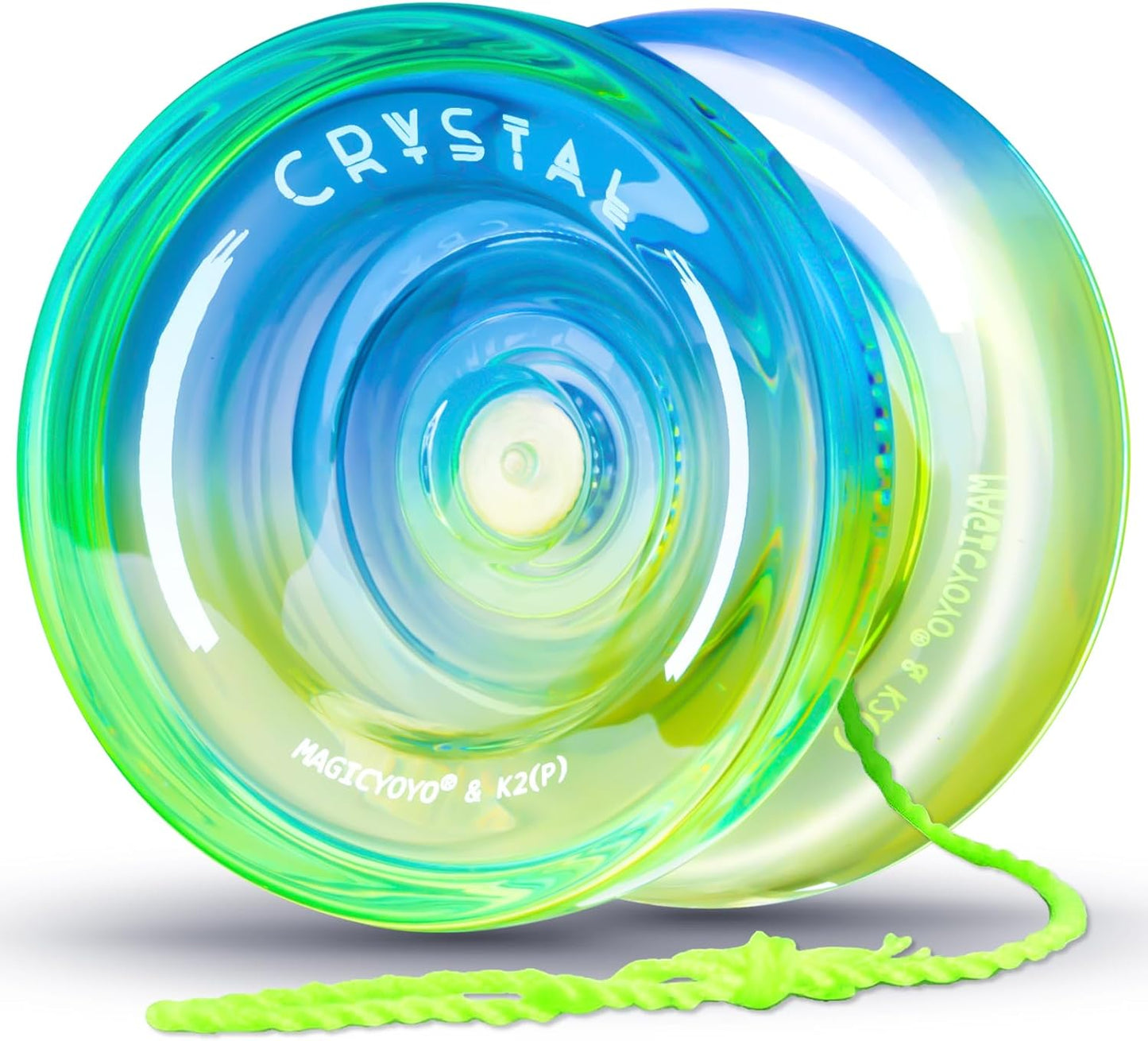 MAGICYOYO Responsive Yoyo for Kids Beginners, Dual Purpose Yo Yo K2 Unresponsive Yo-yo for Finger Spin Tricks Intermediate Play+12 Yoyo Strings+Bearing Tool +Storage Case(Blue Yellow)