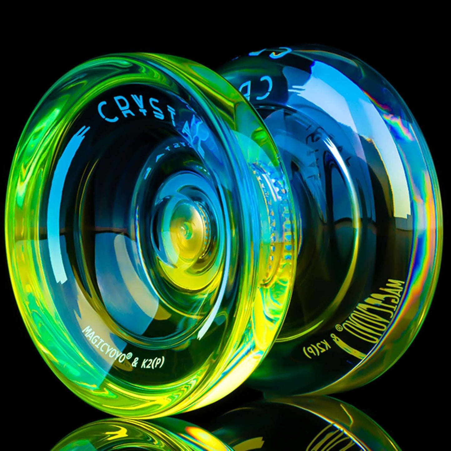 MAGICYOYO Responsive Yoyo for Kids Beginners, Dual Purpose Yo Yo K2 Unresponsive Yo-yo for Finger Spin Tricks Intermediate Play+12 Yoyo Strings+Bearing Tool +Storage Case(Blue Yellow)