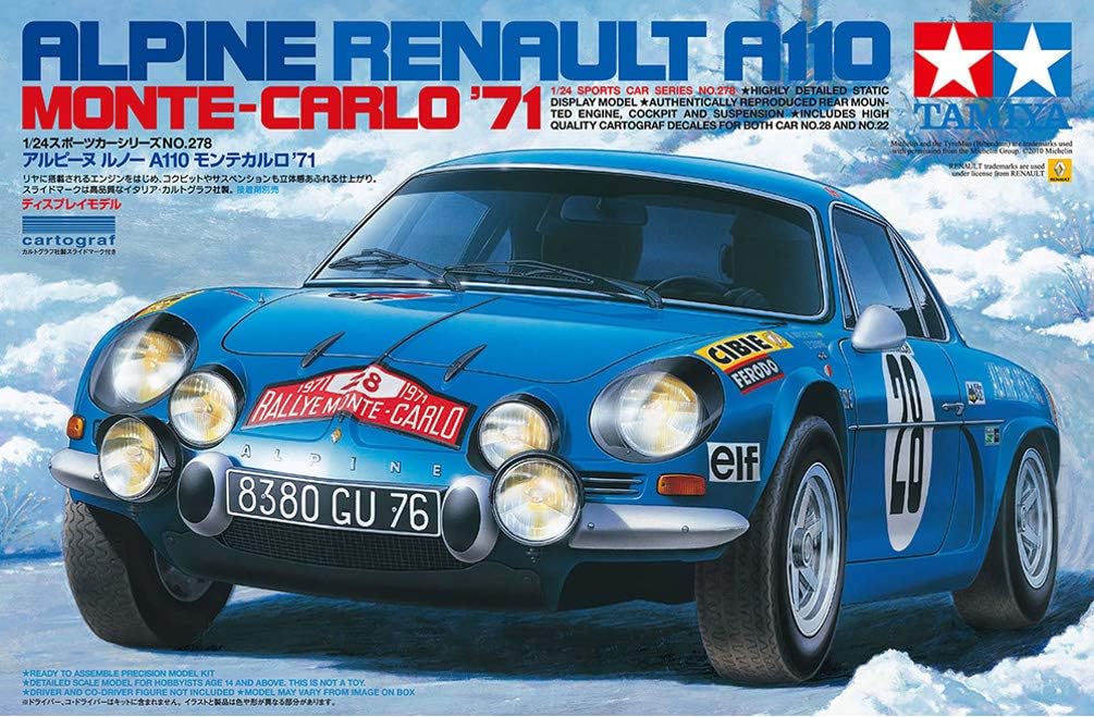 Tamiya 300024278 1:24 Renault Alpine A110 ??”71 Monte Carlo, Blue