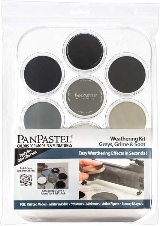 PanPastel Artist Pastels by GOLDEN, Greys, Grime & Soot Set, 7 Color, Professional Artist Pastels, Unique Pan Format (cake-like)