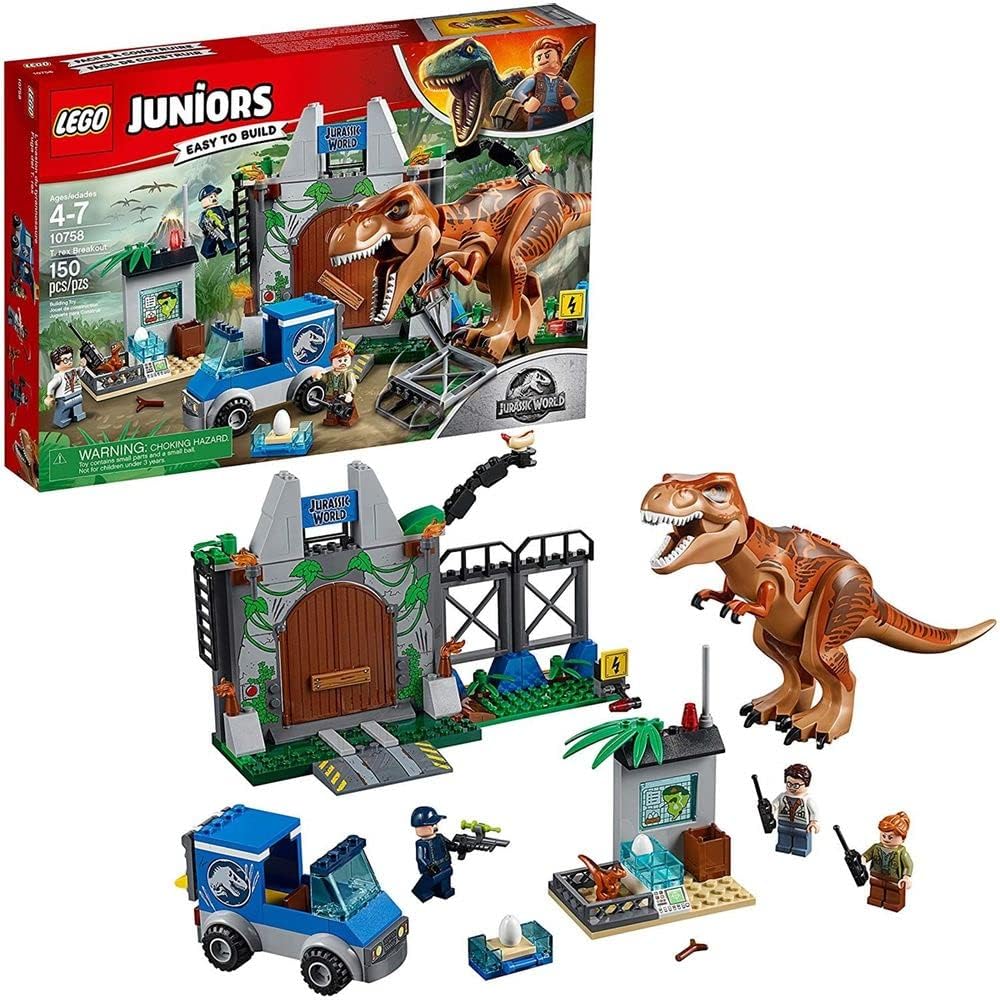 LEGO Juniors/4+ Jurassic World T. rex Breakout 10758 Building Kit (150 Pieces)