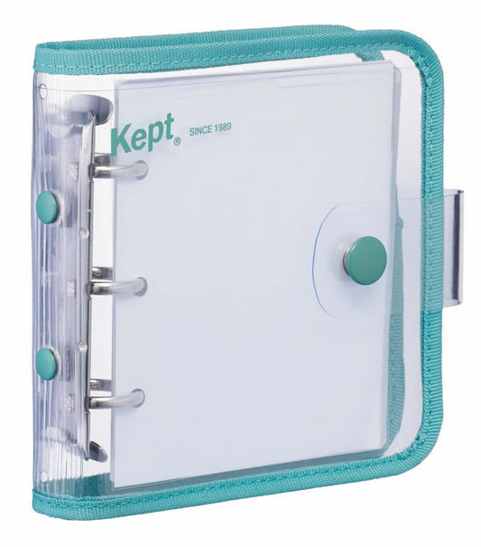 Raymay Fujii KP48FG Personal Organizer, Kept Mini Binder, 3 Holes, Trading Card Size, Fjord Green
