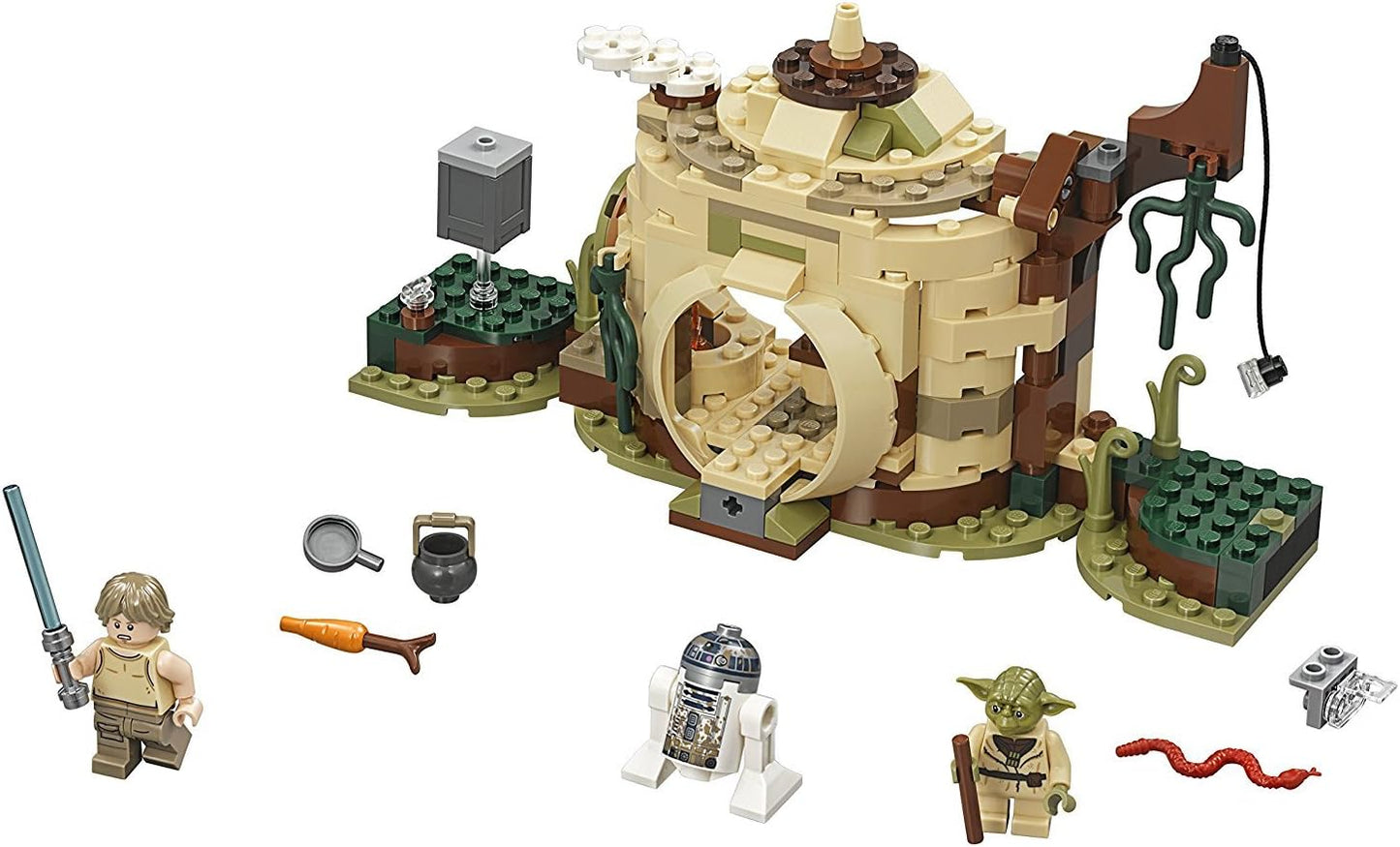 Star Wars Yoda'S Hut Building Set, Yoda & R2-D2 Droid Minifigures, Jedi Training Play Set
