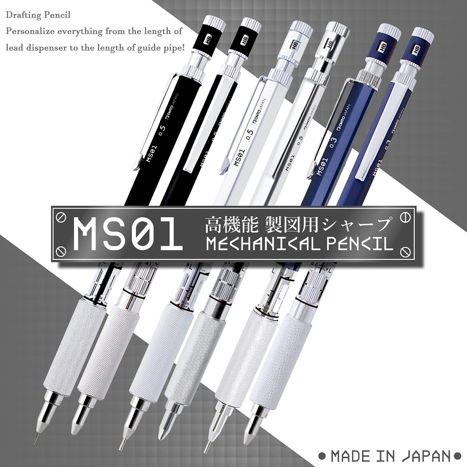 OHTO Auto Mechanical Pencil 0.5mm – MS01-SP5-SV, Silver