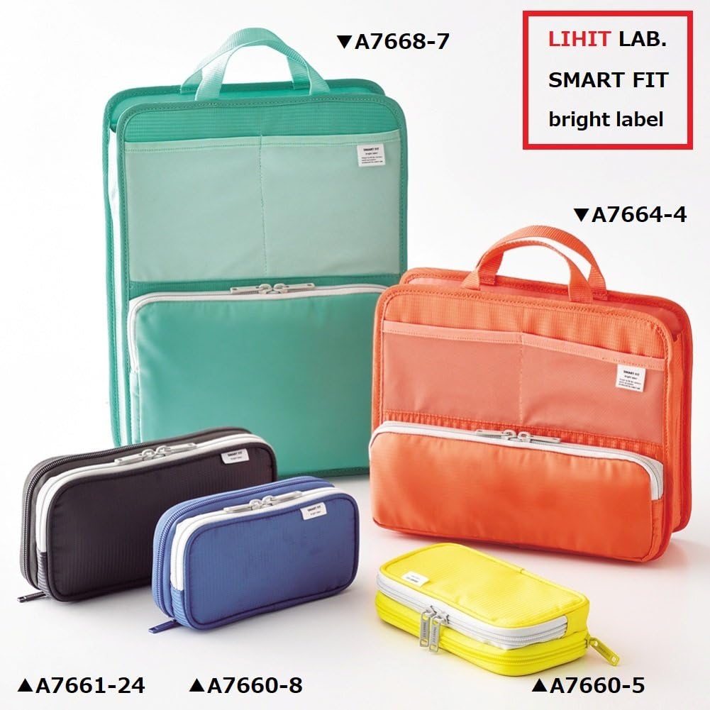 LIHIT LAB Double Pen Case, 3.3 x 6.9", Blue (A7660-8) (A-7660-8)