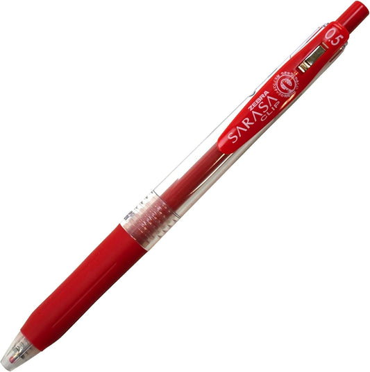 ZEBRA Sarasa Clip Pen 0.5 mm, Red (JJ15-R)