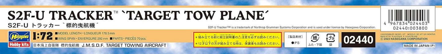 Hasegawa 2440 1/72 S2F-U Tracker Model Kit, Multi-Colour