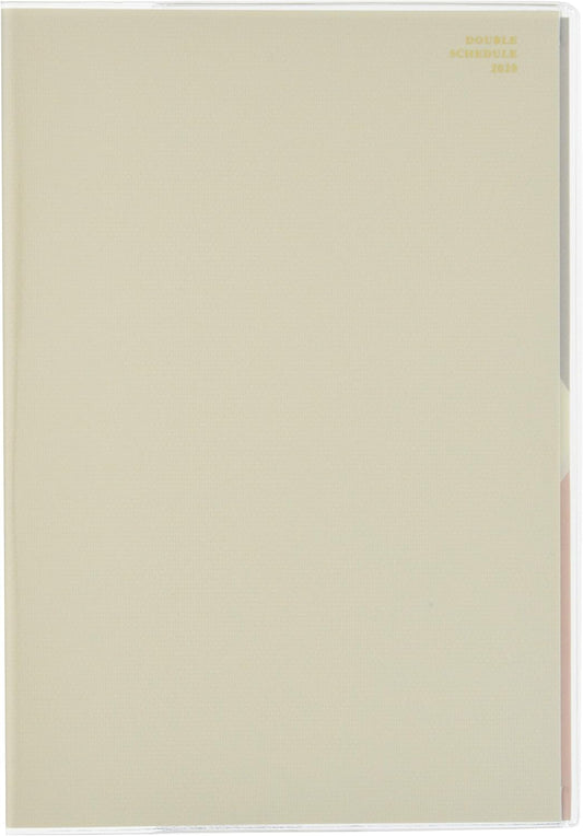 Design Fill Midori 27827006 Double Schedule Planner, 2020, A5, Monthly, Beige (Starts October 2019)