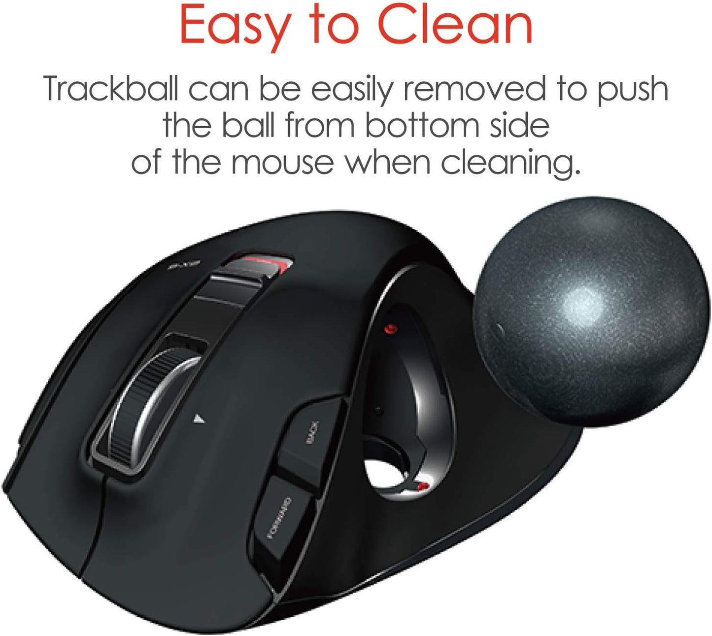 ELECOM EX-G Wired Trackball Mouse, Ergonomic, Thumb Control, Smooth Tracking Roller Ball, 6 Programmable Buttons, Tilt Scroll Computer Mice for PC Mac