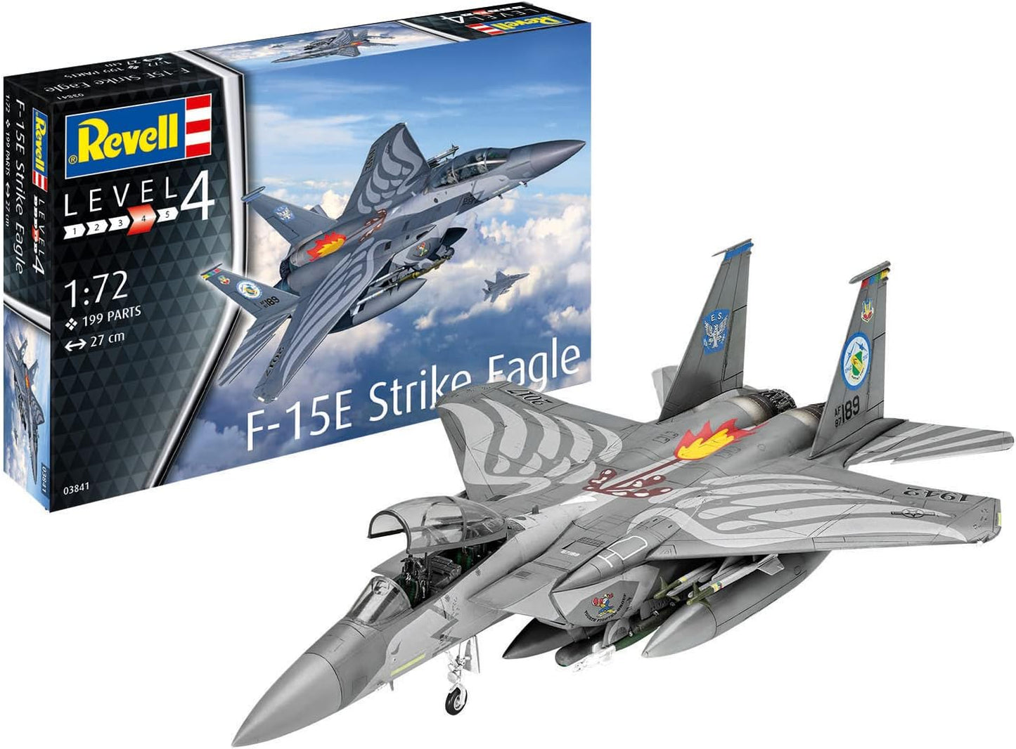 Revell 03841 F-15 Eagle Model Kit 1:72 Scale, Unvarnished