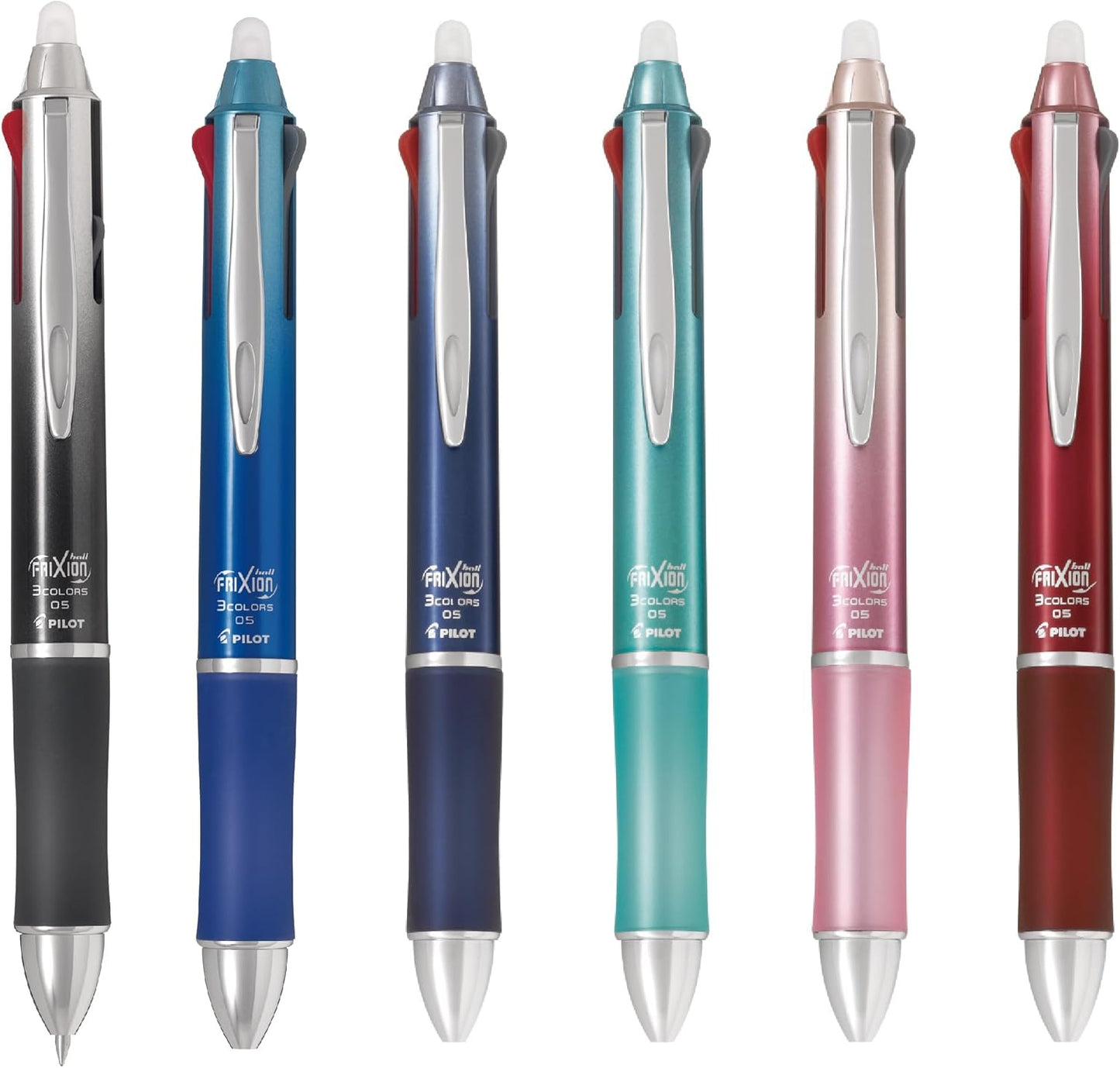 PILOT Frixion Ball 3 Metal Ballpoint Pen, Gradation Red Body (LKFB-150EF-GRR)