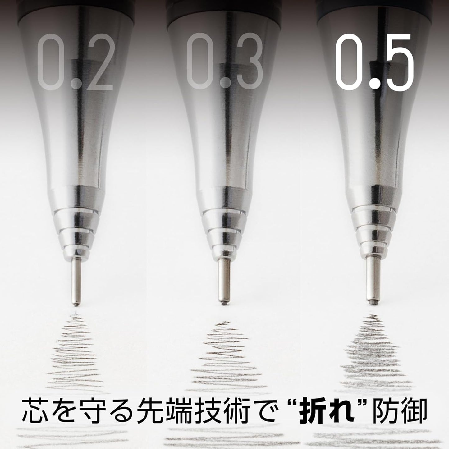 Pentel Olens Metal Grip 05 Mechanical Pencil, XPP1005G2-A, Black