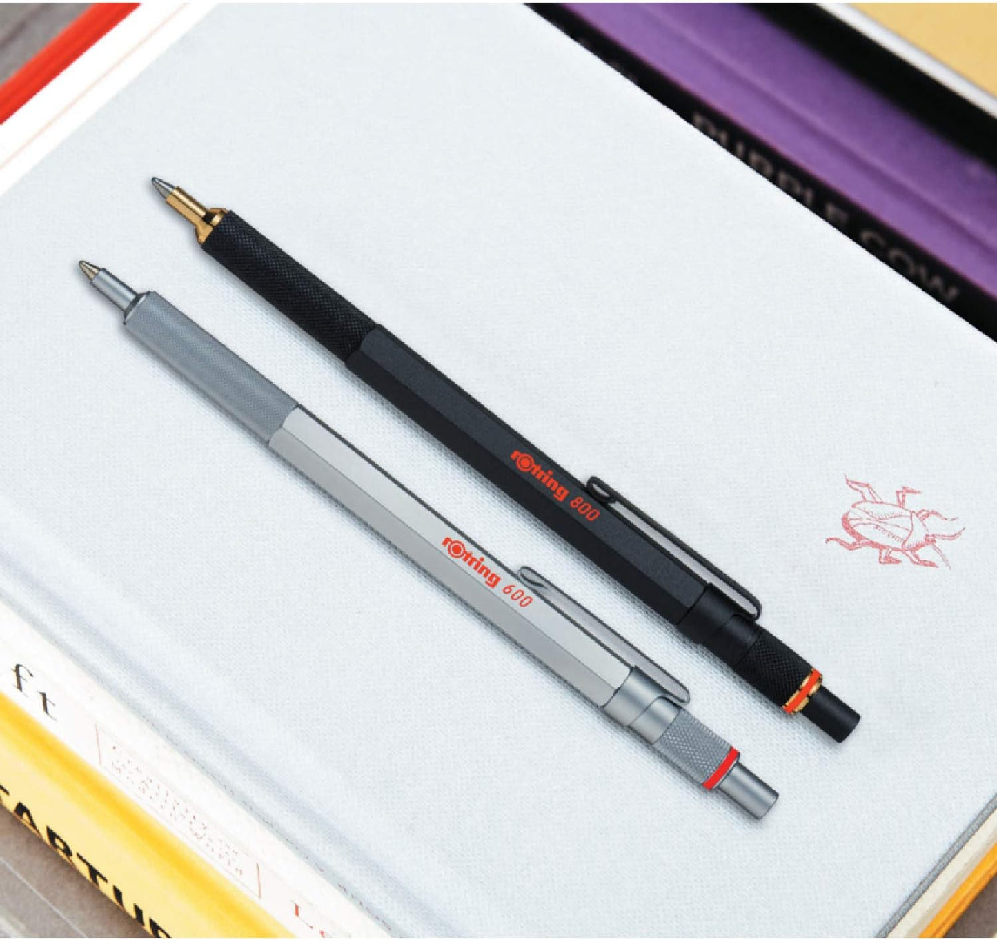 Rotring 800 Retractable Ballpoint Pen, Medium Point, Silver