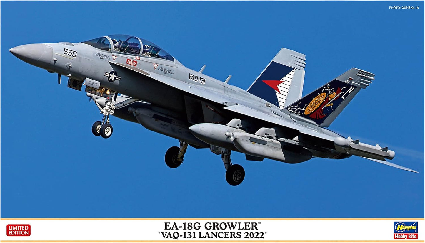 Hasegawa 1/72 US Navy EA-18G Growler VAQ-131 Lancers Plastic Model 02432
