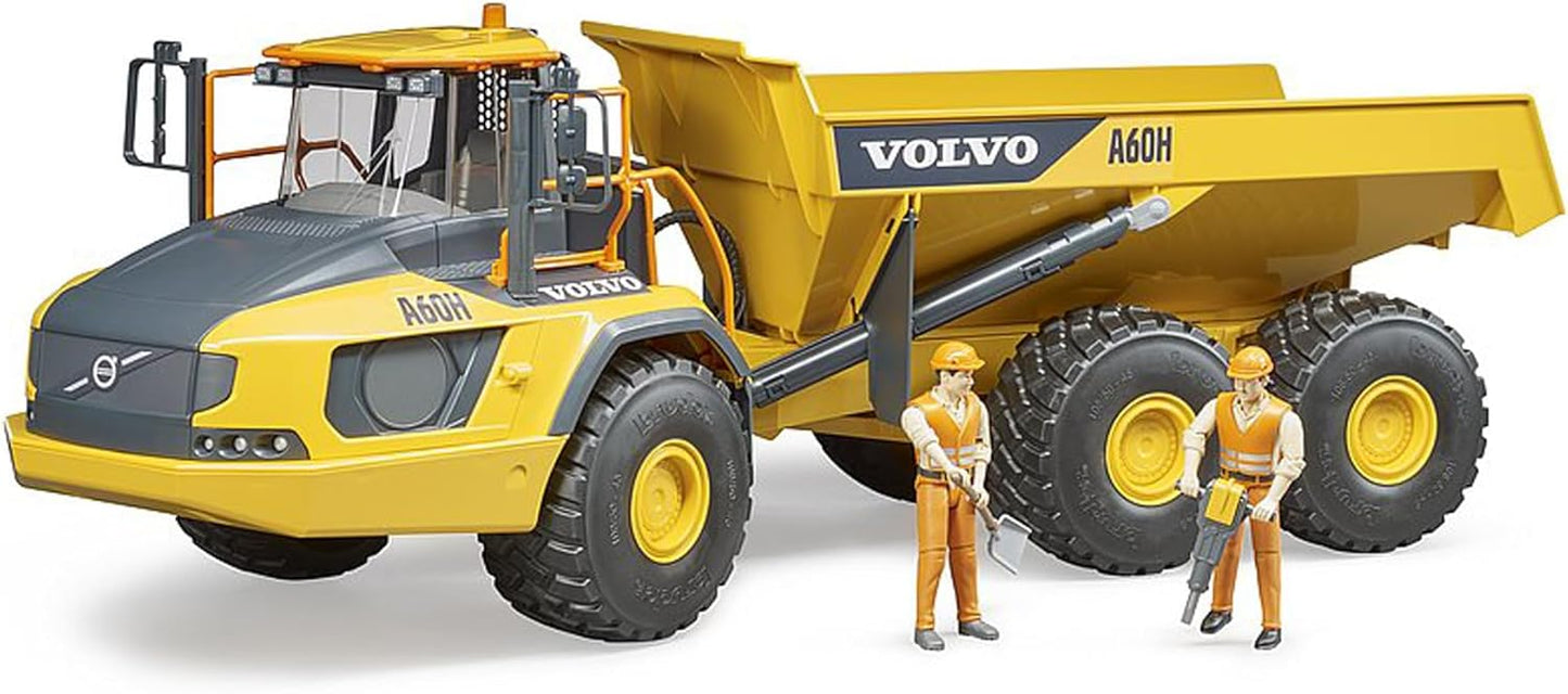Bruder Volvo A60H Hauler for Construction Pretend Play Indoors, Outdoors, in Sand and Snow, 02455