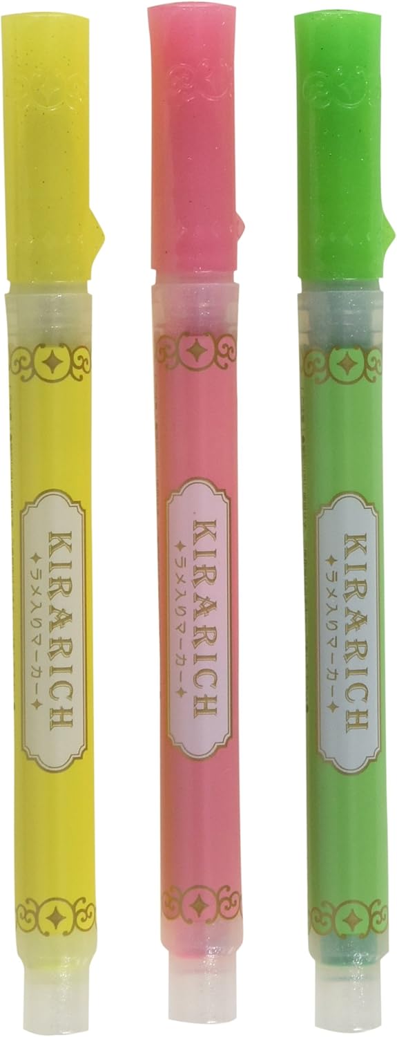 ZEBRA Glitter Highlighter, Kirarich, Pack of 3 (WKS18-3C)