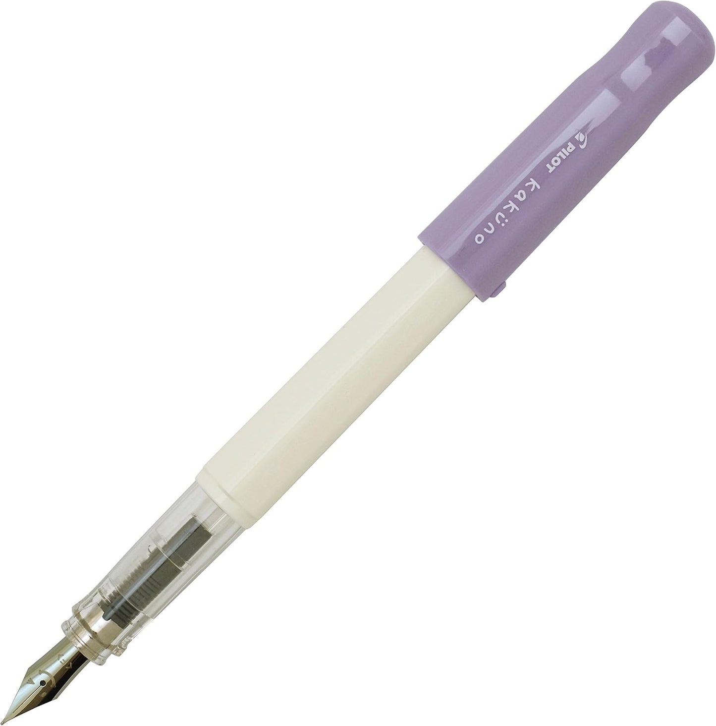 PILOT Kakuno Fine-Nib Fountain Pen, White Body Soft Violet Cap Body (FKA-1SR-SVF)
