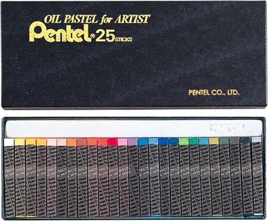 Pentel PTA-25D Oil Pastel, Professional Pass, 25 Colors