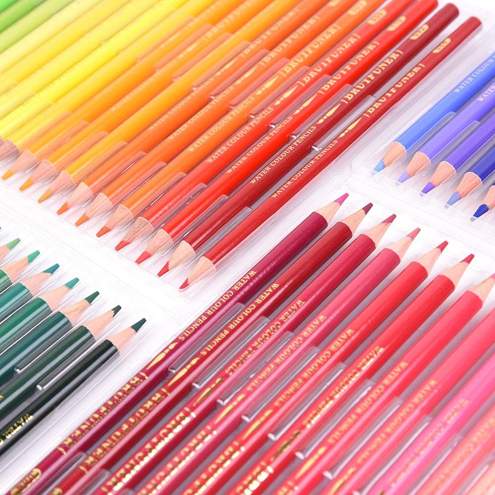 Wanshui 120 Watercolor Pencils - Premium Soft Core 120 Unique Colors No Duplicates Pre-sharpened Color Pencil Set for Adult Coloring Books, Artist Drawing, Sketching, Crafting
